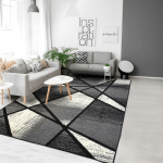 JADOREL - 120X170 - TAPIS SALON AROS NOIR 120X170 FAIT EN EUROPE EN POLYPROPYLÈNE - NOIR