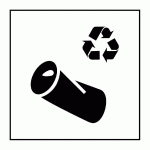 PICTOGRAMME - INFO RECYCLAGE CANETTE - ISO 7001 PI PF 063  - 125 X 125 MM - VINYLE SOUPLE AUTOCOLLANT - NOIR - LOT DE 3