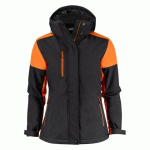 PRINTER PRIME PRIME PADDED VESTE SOFTSHELL FEMMES NOIR/ORANGE - TAILLE XL