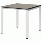 TABLE MALIBU 80X80 T5 SOUDÉ ST ANTIB GRIS U727/NOIR BLC 9016