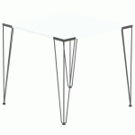 TABLE RÉUNION LORI 80 X 80 CM PLATEAU BÉTON PIED NOIR - MBA