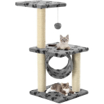 ARBRE � CHAT AVEC GRIFFOIRS EN SISAL 65 CM GRIS MOTIF DE PATTES - VIDAXL