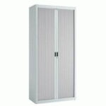 ARMOIRE À RIDEAUX DÉMONTABLES ECONOMIQUE 195 X 90 CM GRIS CLAIR-GRIS