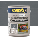 BONDEX - LASURE OPAQUE TRÈS HAUTE PROTECTION 8 ANS - 5L - GRIS GRANIT RAL 7040 - SATIN GRIS GRANIT RAL 7040