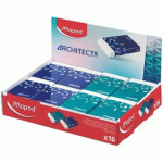 LOT DE 13 - GOMME EN PLASTIQUE ARCHITECTE, PRÉSENTOIR DE 16