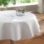 SOUS NAPPE RONDE, OVALE OU RECTANGLE DIMENSIONS AU CHOIX, PROTECTION DE TABLE BLANC DE MADEINNATURE ROND 140 CM.