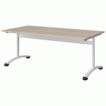 TABLE MALIBU 160X80 T4 DL STRA ABS ACACIA/BLC 9016