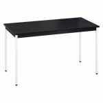 TABLE MULTI-USAGE L 140 X P 70 CM ZONZA NOIR PIEDS BLANC
