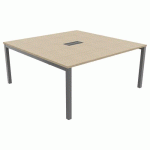 TABLE RÉUNION ASTRO ARCHE 160 X 163 CHÊNE FIL /ALU - BURONOMIC