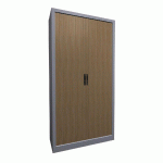 ARMOIRE MÉTAL À RIDEAUX PVC LAME RECOUVERTE 100 X 198 CM COLORIS CHÊNE CLAIR/ALU - MANUTAN COLLECTIVITÉS