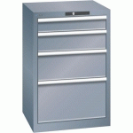 ARMOIRES À TIROIRS GRIS 564X572X850 AVEC 4 TIROIRS 75KG - LISTA