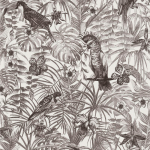 BRICOFLOR - PAPIER PEINT INTISSÉ EXOTIQUE SALLE DE BAIN | PAPIER PEINT TROPICAL NOIR ET BLANC CHAMBRE ADULTE | TAPISSERIE JUNGLE MODERNE AVEC OISEAUX