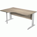 BUREAU 90°GAUCHE PIEDS L MÉTAL FAST 160 CHÊNE CANADIEN ALU