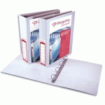 CLASSEUR PERSONNALISABLE PERGAMY A4+ 2 FACES - 4 ANNEAUX Ø20 MM EN D - DOS 3,8 CM - EN PP - 150 FEUILLES - BLANC