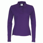 COTTOVER POLO PIQUE MANCHES LONGUES FEMME - CERTIFIÉ GOTS VIOLET - TAILLE M