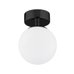 EULUNA PLAFONNIER FATIS, VERRE OPALIN/NOIR, À 1 LAMPE