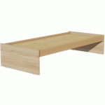 LIT SIMPLE IDENTITÉ SOMMIER AGGLO 90X190 CM ARGENT/CHÊNE - MANUTAN COLLECTIVITÉS