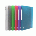 LOT DE 20 - CLASSEUR 4 ANNEAUX PLASTIFIÉ ELBA HAWAÏ A4 - DOS 2 CM COULEURS ASSORTIES