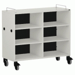 MEUBLE BAS SHIFT+ LANDSCAPE MÉLAMINÉ 4 ÉTAGÈRES - GRIS DES ANDES - NOIR - MANUTAN COLLECTIVITÉS