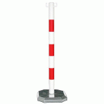 POTEAU PVC SUR SOCLE FINITION ROUGE/BLANC LESTÉ À 35 KG - CROSO
