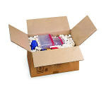 RAJA CAISSE AMÉRICAINE CARTON SIMPLE CANNELURE - L.INT. 23 X L.19 X H.16 CM - KRAFT BRUN - LOT DE 25