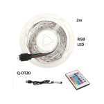 TRADE SHOP TRAESIO - BANDE LED RGB USB 2 METRES AVEC TELECOMMANDE 5050 5V IP67 WATERPROOF Q-DT20