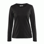T-SHIRT MANCHES LONGUES FEMME NOIR TAILLE XS - MANUTAN COLLECTIVITÉS