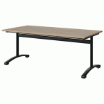 TABLE MALIBU 160X80 T4 DL STRA ALAISÉ CHÊNE 1146/NOIR 9005