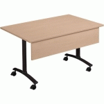 TABLE PLIANTE AXE RECTANGLE + VDF 120X68 CM HÊTRE/ANTHRACITE - MANUTAN EXPERT