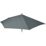 HHG - JAMAIS UTILISÉ] HOUSSE DE RECHANGE POUR PARASOL DEMI-ROND PARLA, HOUSSE DE RECHANGE POUR PARASOL, 300CM TISSU/TEXTILE UV 50+ 3KG ANTHRACITE