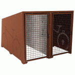 ABRI VÉLOS BERLIN INITIAL 2 PLACES PORTES PEINTES - ASPECT CORTEN - MANUTAN COLLECTIVITÉS