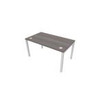 BUREAU BUROCOLOR + L.140 X P.80 CM - PLATEAU CÈDRE - PIEDS BLANC