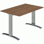 BUREAU DROIT PIEDS DALIA 160 X 80 CM NOYER/ALU - QUADRIFOGLIO