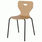 CHAISE MALIBU 4P - T6 - COQUE HÊTRE / ACIER NOIR 9005 - MANUTAN EXPERT