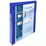 CLASSEUR PERSONNALISABLE RIGIDE 2 POCHES KREACOVER - 4 ANNEAUX EN D 30MM - A4 MAXI - BLEU - LOT DE 10