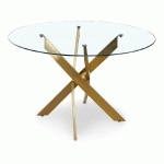 COTECOSY - TABLE RONDE EN VERRE CORIX PIEDS OR - OR