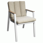 FAUTEUIL LEATHER TECK/ALU COUSSIN - CRÈME - PROLOISIRS