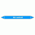 LOT DE 5 - MARQUEUR DE TUYAUTERIE - AIR EXTRAIT - NFX 08-105 - VINYLE LAMINÉ 450 X 52 MM