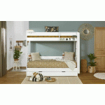 PACK LIT SUPERPOSÉ GIGOGNE LAKOTA + MATELAS  BLANC 80X200 CM/OPT:MATELAS FEEVAH HR