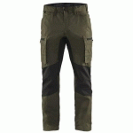 PANTALON DE TRAVAIL SERVICES STRETCH VERT OLIVE/NOIR TAILLE 50C - BLAKLADER