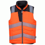 PORTWEST PW374 BODYWARMER RÉVERSIBLE HAUTE VISIBILITÉ PW3 ORANGE/NOIR - TAILLE L