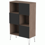 RANGEMENT HAUT JAVA 120 CM DAMIER NOYER/NOIR - MANUTAN COLLECTIVITÉS