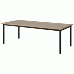 TABLE MALIBU 180X80 T3 4P STRA ALAISÉ CHÊNE 1146/NOIR 9005