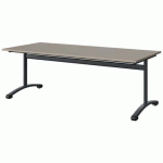 TABLE MALIBU 180X80 T4 DL STRA ABS GRIS U727/GRIS 7016