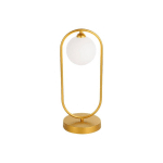 VIOKEF LAMPE À POSER FANCY AVEC ABAT-JOUR EN VERRE, DORÉE