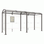 ABRI BUS VOÛTE 5 M AVEC BARDAGES LATÉRAUX - GRIS PROCITY - PROCITY