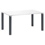 BUREAU DROIT L 140 CM BLANC EXPRIM PIÈTEMENT MÉTAL ANTHRACITE