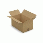 CAISSE CARTON BRUNE SIMPLE CANNELURE RAJA 36X22X18 CM