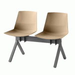 CHAISE POUTRE OCCA 2 PLACES BEIGE PIÉTEMENT ANTHRACITE