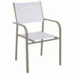 FAUTEUILS DUCA TPEP/ALU - BLANC CHINÉ/CRÈME - PROLOISIRS